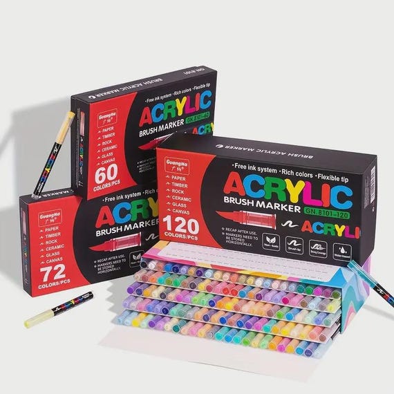Dual Tip Acrylic Paint Marker Set: Waterproof, Multi-Surface Art Pens