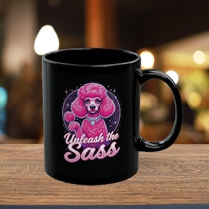 Sassy Poodle Mug: Glam Disco Dog Coffee Cup - Fashionista Gift