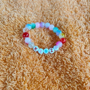 Personalized Beaded Bracelet with Name | Custom Handmade Bracelets & Necklaces | Colorful Rainbow Beads Jewelry Gift for Women, Girls, Kids