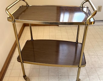Mid Century Cosco Rolling Bar Cart Rare Lucite Wheels