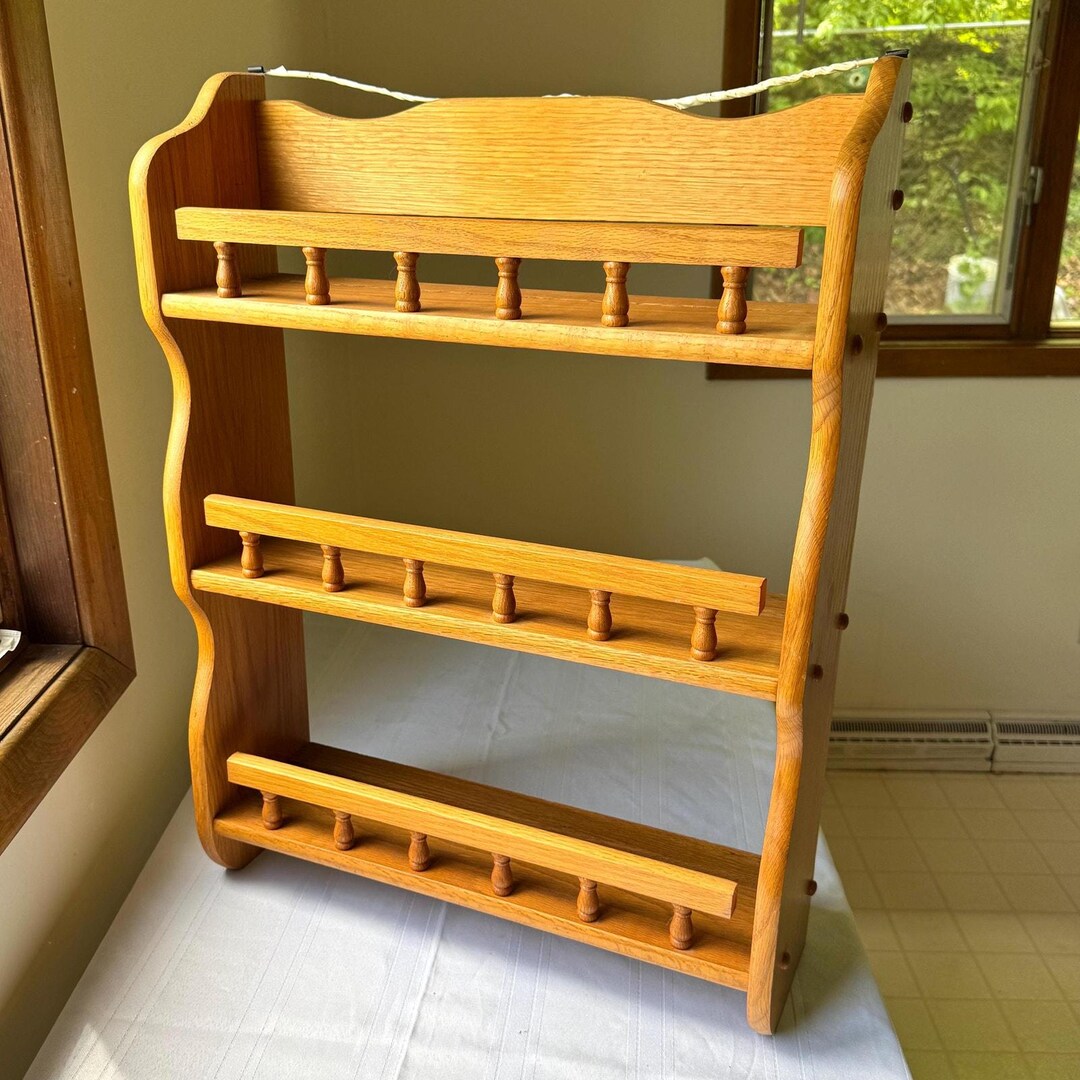 Vintage 3 Tier Railing Display Shelf - Etsy