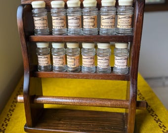 Vintage Spice Rack with Apothecary Jars Paper Towel Holder