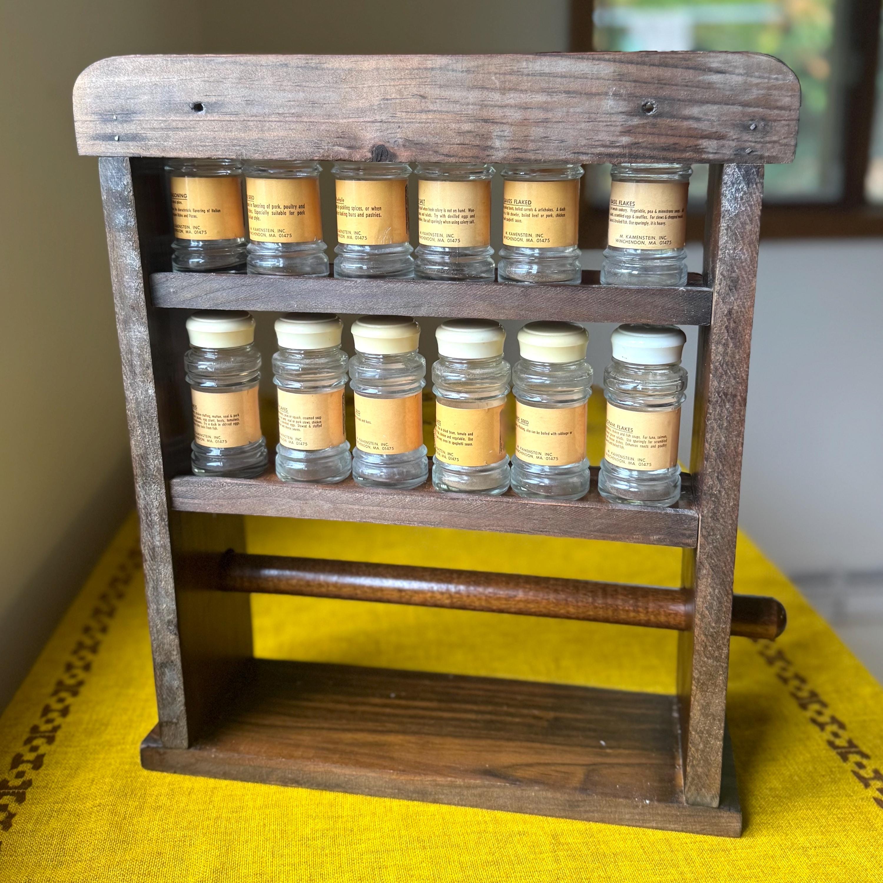 Vintage Spice Rack With Apothecary Jars Paper Towel Holder - Etsy