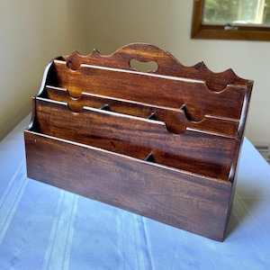 Vintage Wooden Desk Tidy or Letter Rack Victorian Style