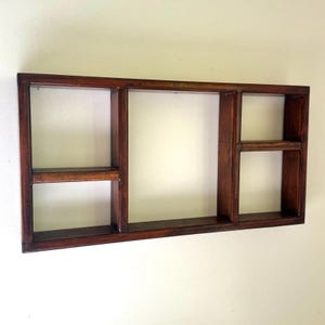 Vintage Wooden Wall Shelf 5 section 24&quot; x 12&quot; Curio