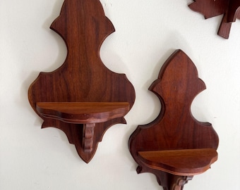 Par de apliques de pared de madera de estilo vintage
