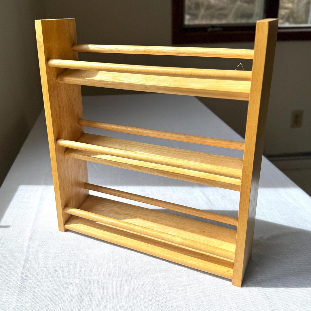 Treadeu Spice Rack Tiered Pine Spice Rack - Etsy