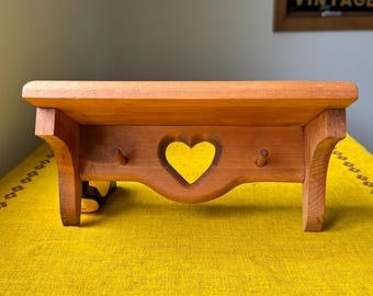 Vintage Country Peg Shelf with Heart Cut Out