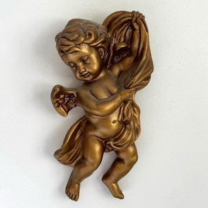Vintage Gold Cherub Wall Decor