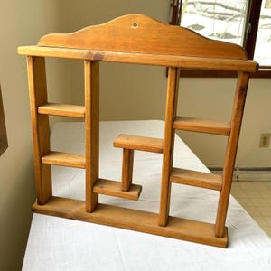 Vintage Rustic Multi Compartment Wooden Country Farmhouse Shelf
