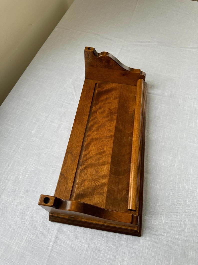 Vintage Walnut Floating Spindle Gallery Shelf - Etsy