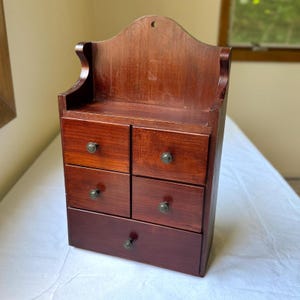 Vintage Keencraft Cherry Apothecary Cabinet