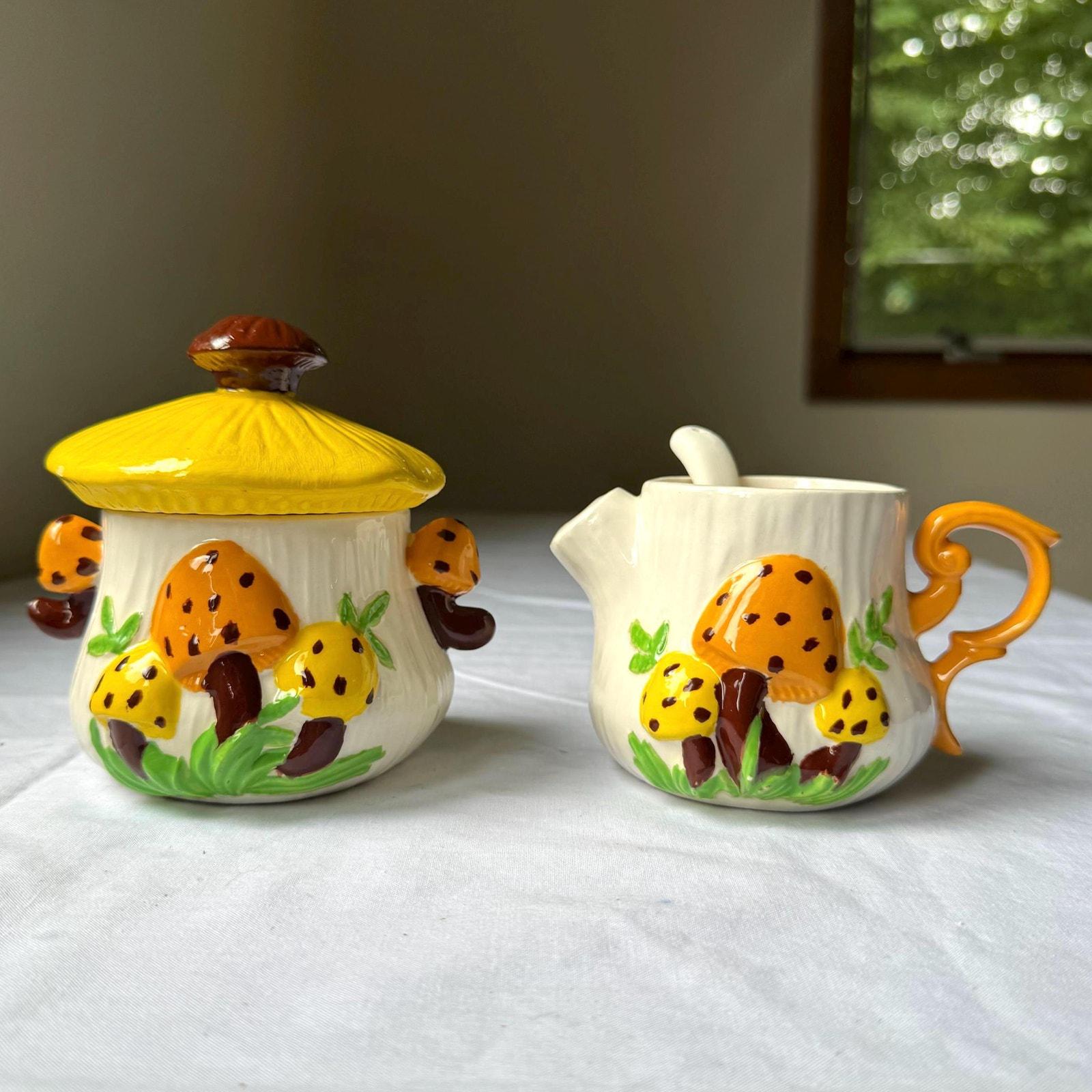 Vintage Arnel's Ceramic Mushroom Sugar Creamer Set - Etsy