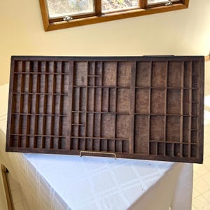 Antique Wood and Metal Printer&#39;s Tray
