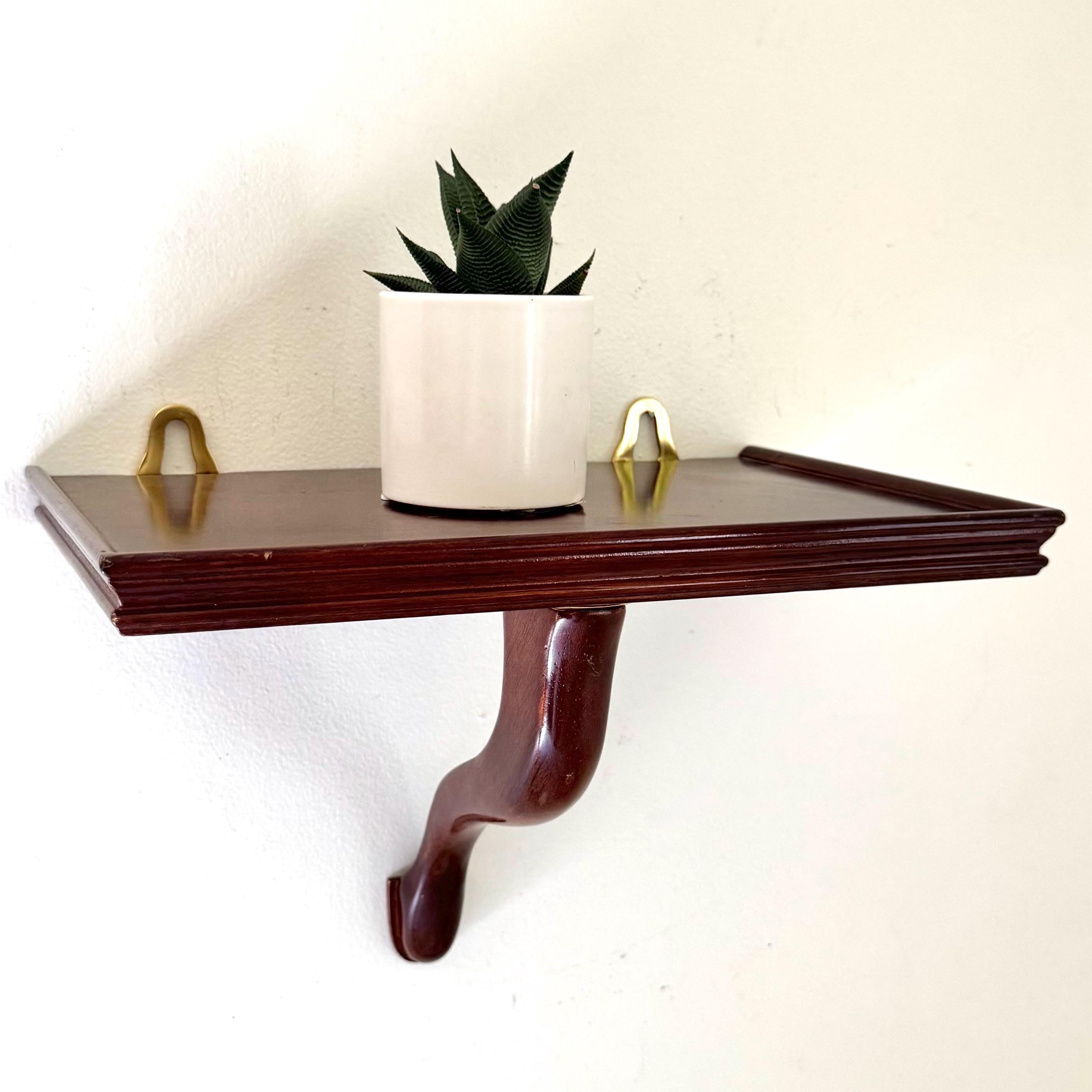 antique【wall shelf】シャビー ブラケット 飾り棚 欅 無垢材 木製