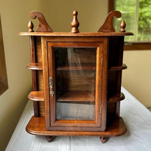 Vintage Curio Cabinet Knick Knack What Not Miniatures Tschotske Display Curiosity Cabinet
