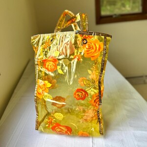 Vintage Floral 70s Plastic Tote - Etsy
