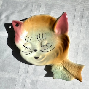 Vintage Anthropomorphic Cat Spoon Rest/Ash Tray
