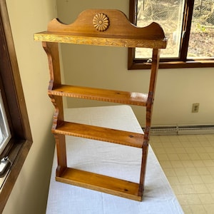 Vintage Wooden Spice Rack Rustic Pantry Shelf