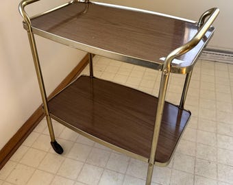 Mid Century Cosco Rolling Bar Cart