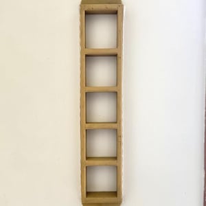 Vintage Wooden Vertical Curio Trinket Shelf Spice Rack