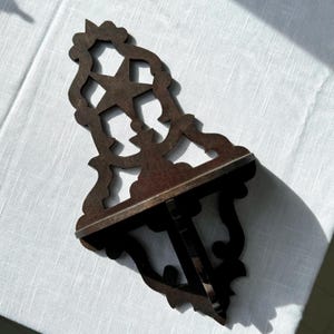 Vintage Edwardian Style Scrollwork Fretwork Half Moon Corbel Shelf Trinket Shelf