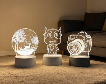 Lámpara de noche LED con diseño de dibujos animados, lámpara de ambiente romántico, luz acogedora para dormir, decoración de dormitorio.