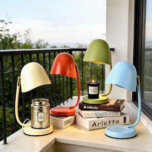 Lámpara calentadora de velas con forma de cáscara de huevo y temporizador, luz romántica para mesita de noche o escritorio.