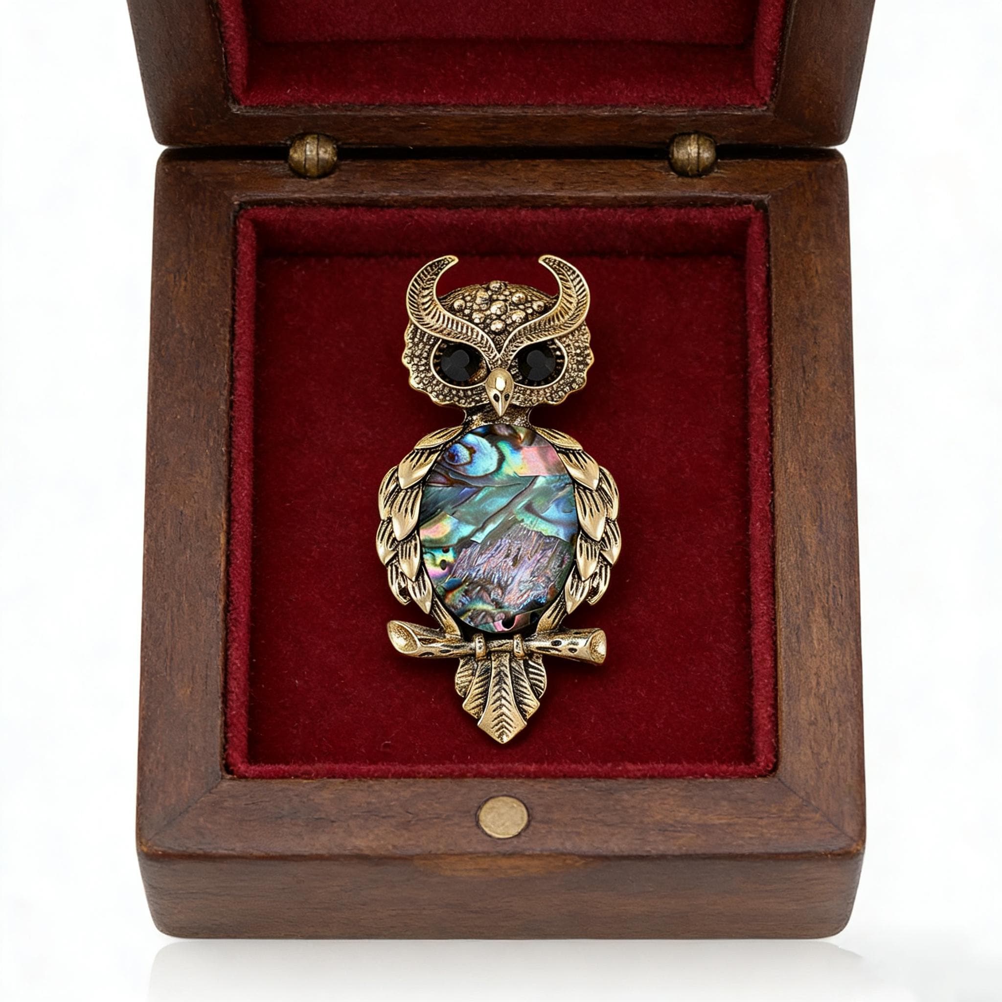 Vintage Owl Brooch Rhinestone Animal Brooch Ocean Theme Owl Fish Shell Lapel Pin for Coat Scarf Suit