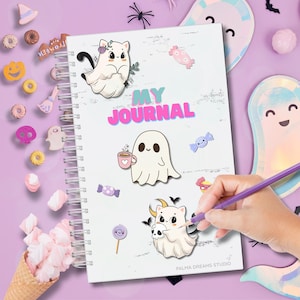 Pastel Ghost Sticker Sheets – Free Shipping | Cute Kawaii Halloween Stickers | Planner & Journal Décor