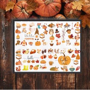 Pumpkin Fall Sticker Sheet: Cozy Autumn Planner Stickers