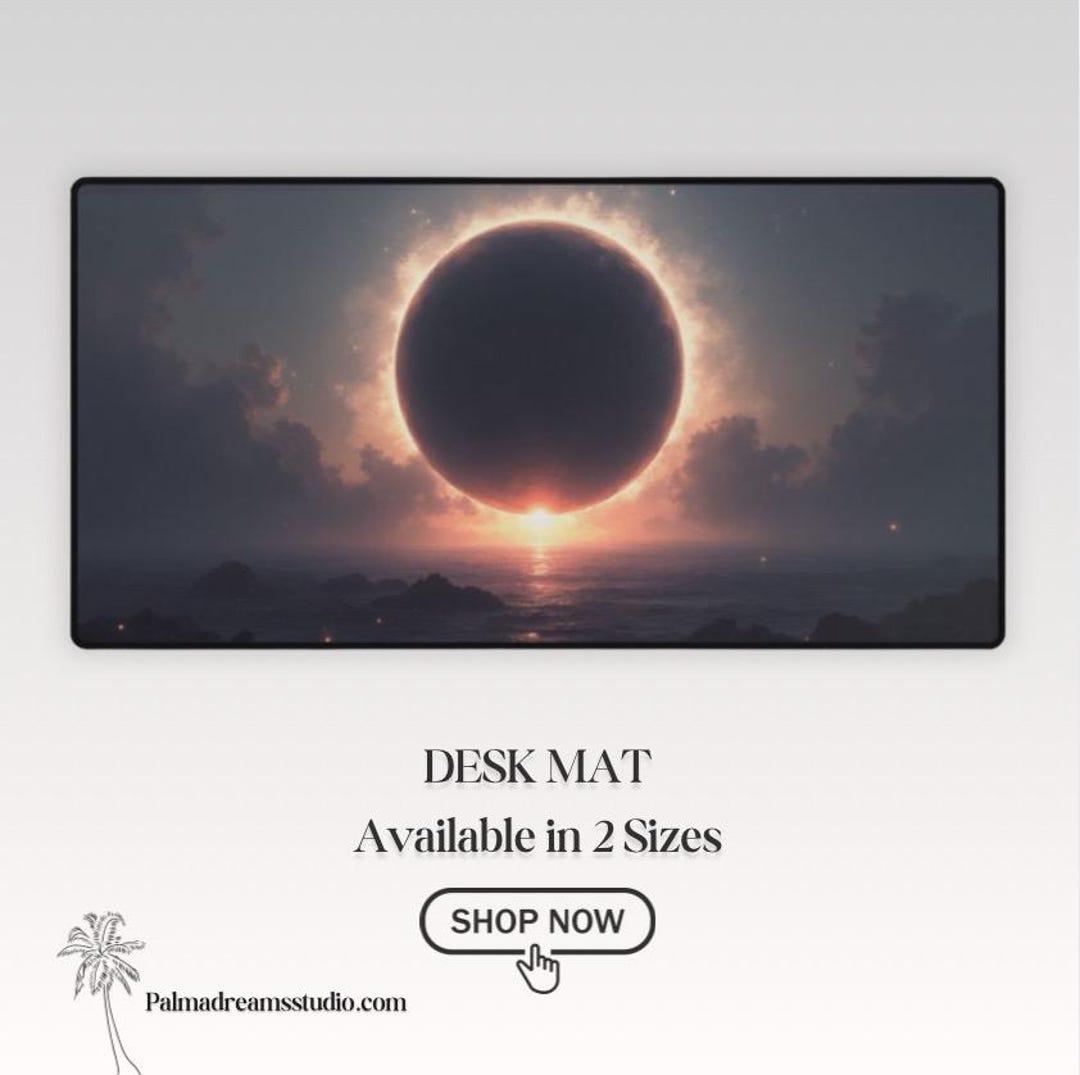 Solar Eclipse Desk Mat | Space Moon Sun Celestial Gaming Mousepad - Etsy