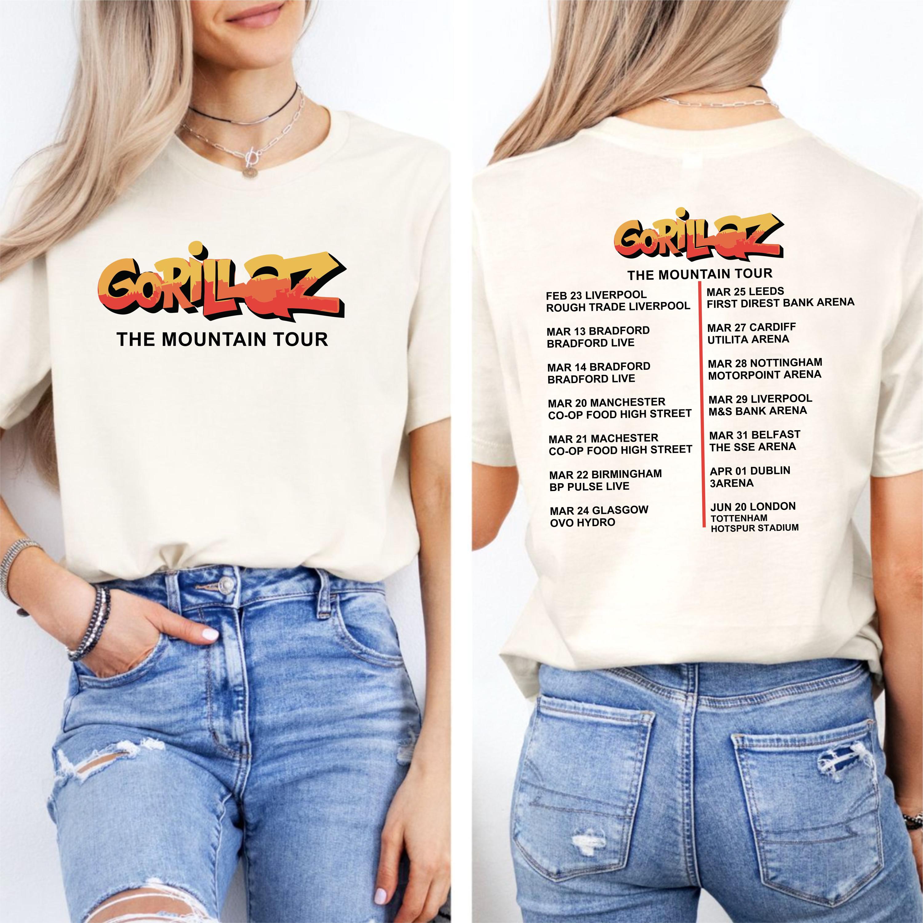 Discover Gorillaz T Shirt, The Mountain Tour UK Tour Top, UK Tour 2026 Jumper, Gorillaz Fans Gift Tee, 90s Music Tee, Pop Band Shirt