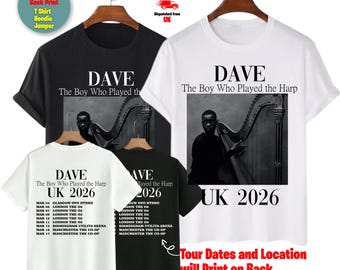 Dave T Shirt, Dave Concert Top 2026, Dave The Boy Who Played The Harp Shirt, Dave Fans Gift Top, Unisex Concert Jumper, Dave Concert 2026