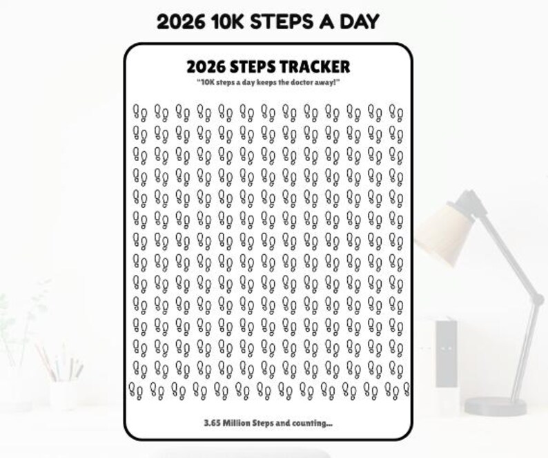 2026 Steps Tracker - 10K Steps a Day - Etsy