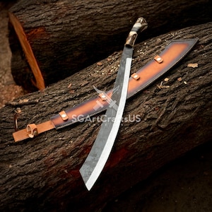 Machete / Parang / coltello / Parang / fatto a mano / per esterni / campeggio / cervo / forgiato da cacciatore / regalo / per lui / San Valentino / per lei / corno