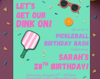 Pickleball Birthday Invitation | Editable Canva Template