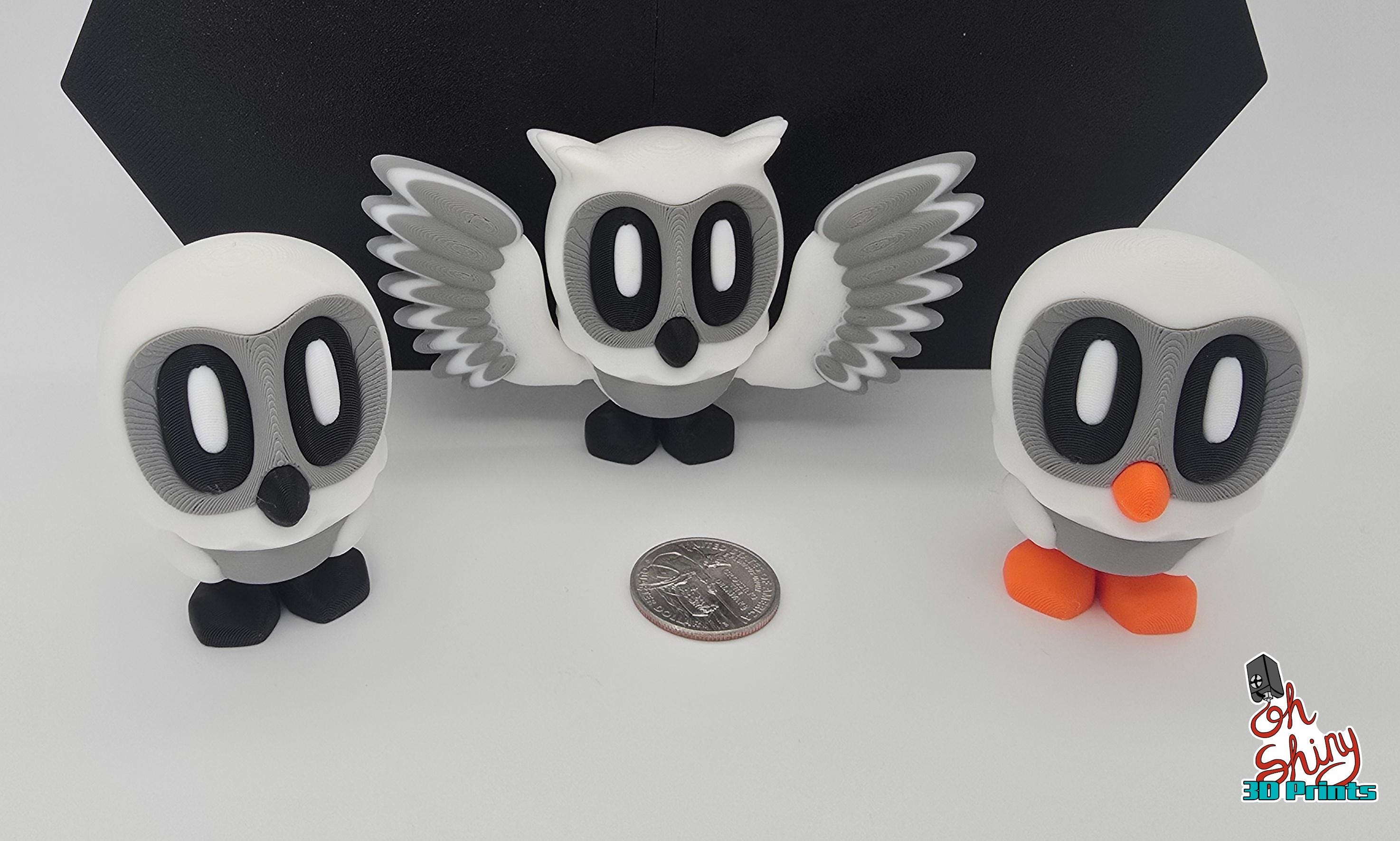 Blob Lab Snowy Owls | Desk Decor, 3D Print, Figurine