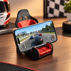 Desk Phone Holder, 3D Printed Racing Seat Stand in PLA