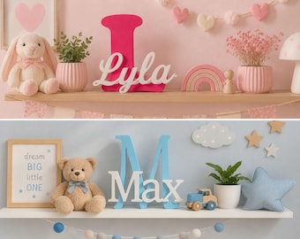 Personalized Baby Name Sign | Custom PLA Nursery Decor, Kids Room Initial (Baby Shower Gift)