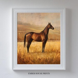 Vintage Horse Pasture Print: Rustic Farmhouse Wall Art (Digital Download)