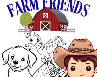 Libro para colorear del alfabeto de los amigos de la granja: actividad de aprendizaje del abecedario trazable (PDF imprimible)