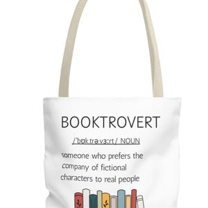 Book Lover Tote Bag, Booktrovert Definition Tote, Literary Gift Reader Tote Library Bag, Bookish Accessories Book Club, Funny Tote, Gift bag