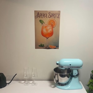 Aperol Spritz Vintage Poster: Retro Bar Cart Art