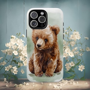 Bear Phone Case | Cute Baby Bear Animal Phone Cover for iPhone and Samsung | Wildlife Nature Aesthetic Phone Case | Gift for Animal Lovers