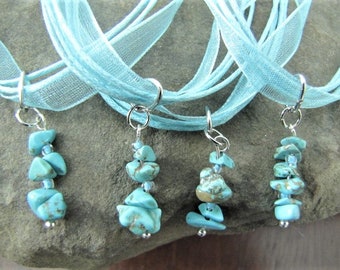 Turquoise Necklace, Turquoise semi precious gemstones, healing Jewelry, chakra necklace