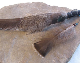 Spiritual Smudging Feather, blessed ceremonial feather, cleansing feather, Turkey Feather 13.5"