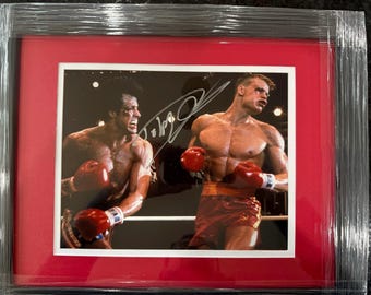 Affiche Signée Dolph Lundgren Rocky 4 Ivan Drago - Photo A4 Autographe Imprimée