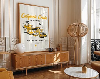 Retro Porsche 911 Print: California Palm Springs Mid-Century Modern