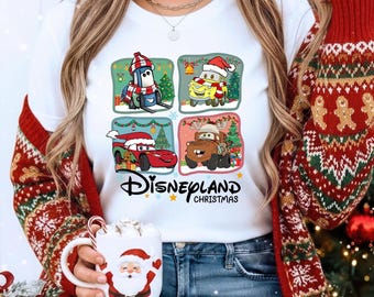 Disneyland Christmas Cars Shirt, Lightning Mcqueen Christmas Shirt, Disney Christmas Party Top, Mater Sally Doc Hudson Tee, McQueen Xmas Tee